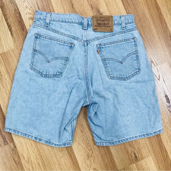 Vintage 90s LEVIS 550 Bermuda Orange Tab Jean Shorts Relaxed Fit 80s Size 31 - Picture 2 of 12